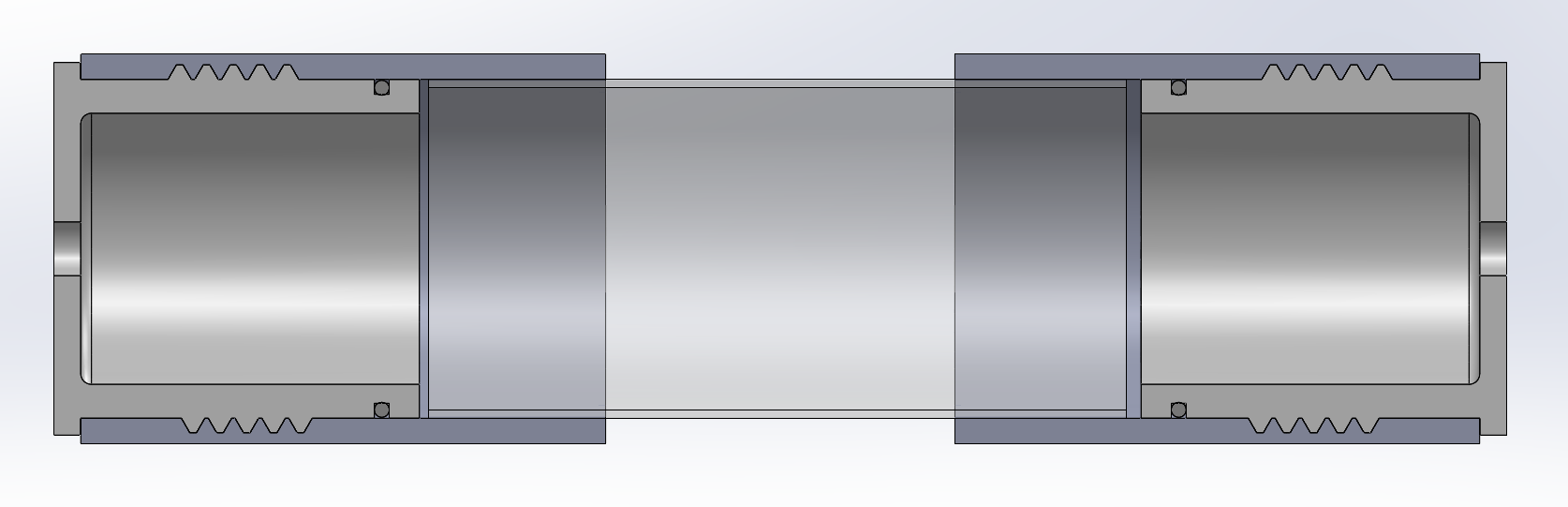 Earlier battery-enclosure section with recessed thread start.